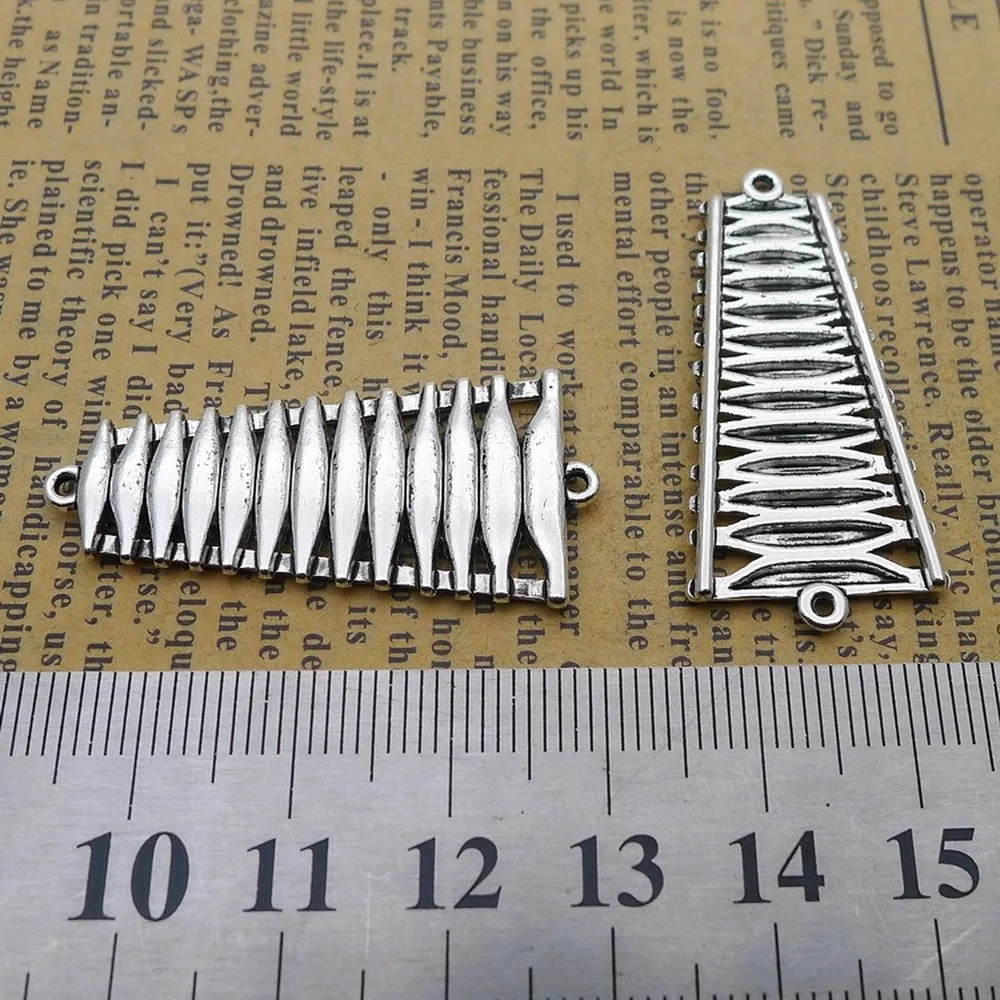 

80pcs Brige Charms 19mm x 39mm DIY Jewelry Making Pendant Antique Silver Color