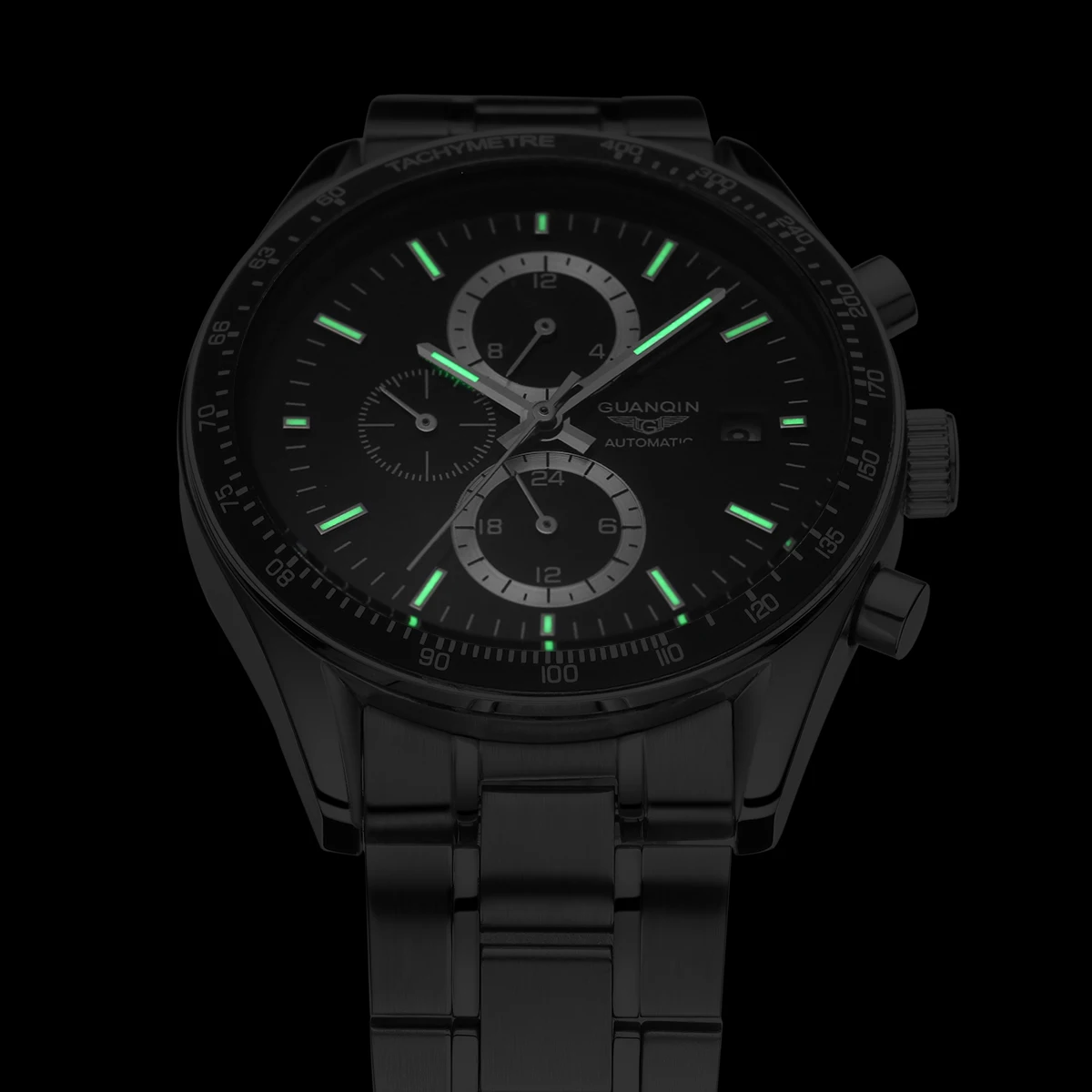 

GUANQIN Automatic Watch Man Sapphire Mechanical Wristwatch Top Brand Luxury Waterproof Date Calendar Stainless Steel Wristwatch