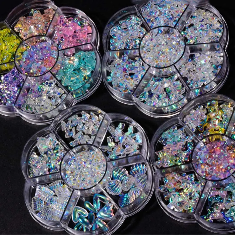 

1 Set Nail Art Accessories Aurora Bear Butterfly Rhinestone Pearl Nail Decoration Nails Glitter DIY Manicure Accessories