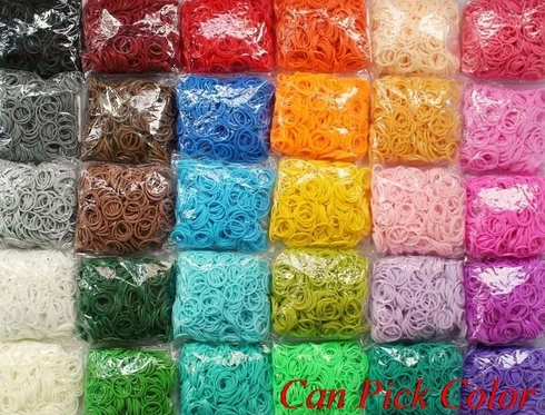 

t4ga 600 bands+24 S-Clips/pack, 12 pcak/lot Elastic Rubber Candy Bracelet Loom Bands Multy gift Silicone Christmas