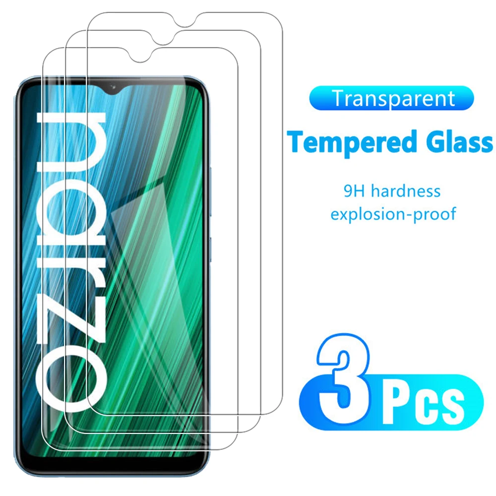 

Закаленное стекло для Realme Narzo 50A 50i, Защитная пленка для экрана Realmy Narzo 30 5G 30A 30 4G, защитная пленка, 3 шт.