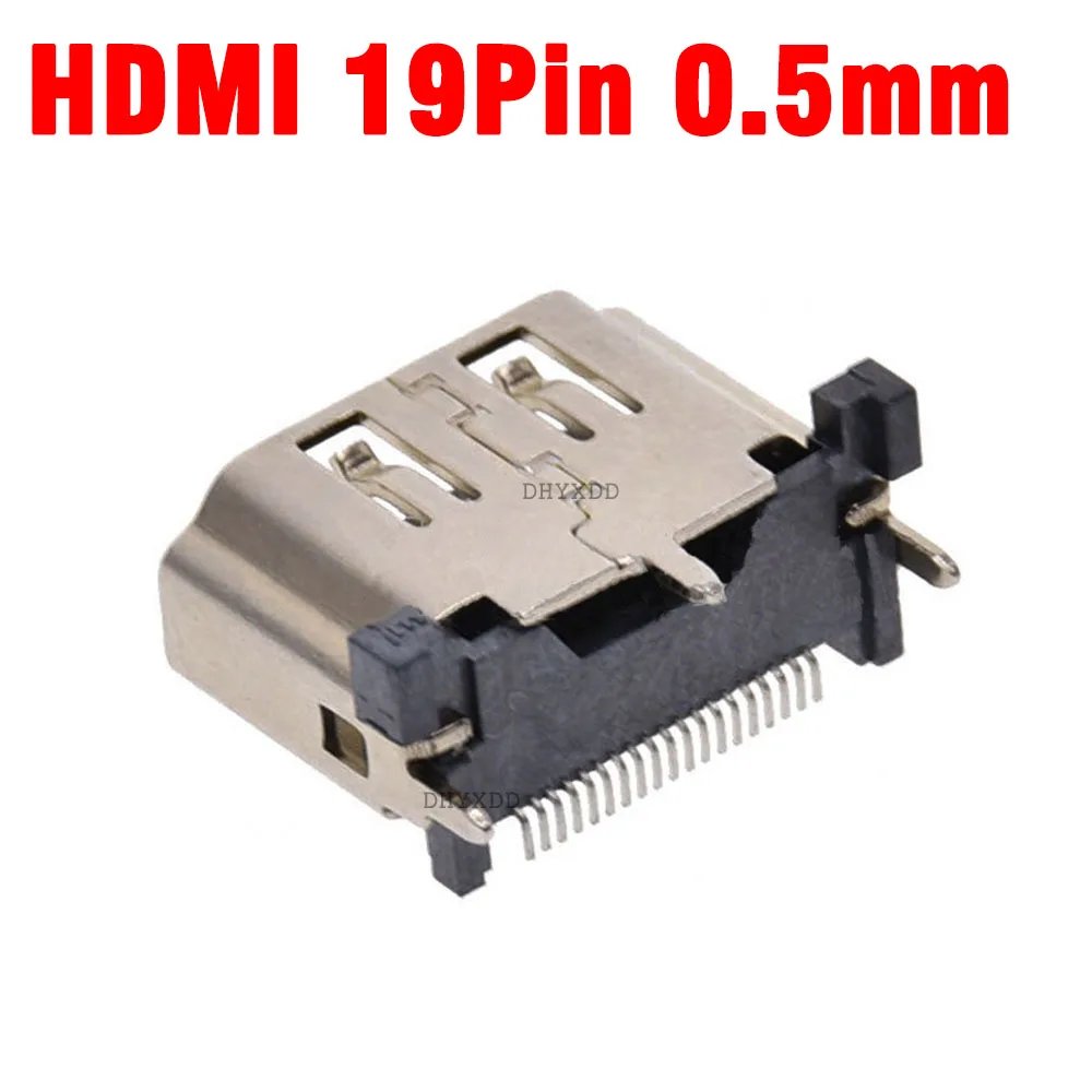 

2PCS HDMI-compatibl HD Soquete Sub Vertical 19Pin 0.5MM Pino Deouro Connector