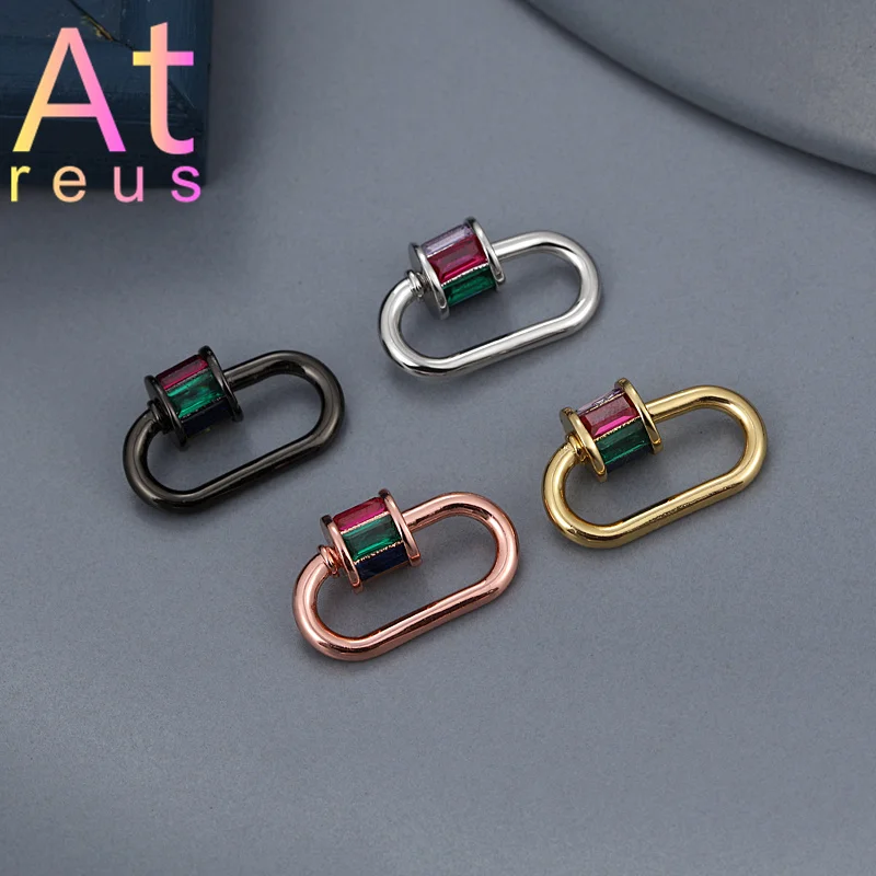 

Матовые овальные застежки-крючки, искусственная медь, микрозакрепка, цирконий, принадлежности для изготовления ювелирных изделий, DIY брасл...