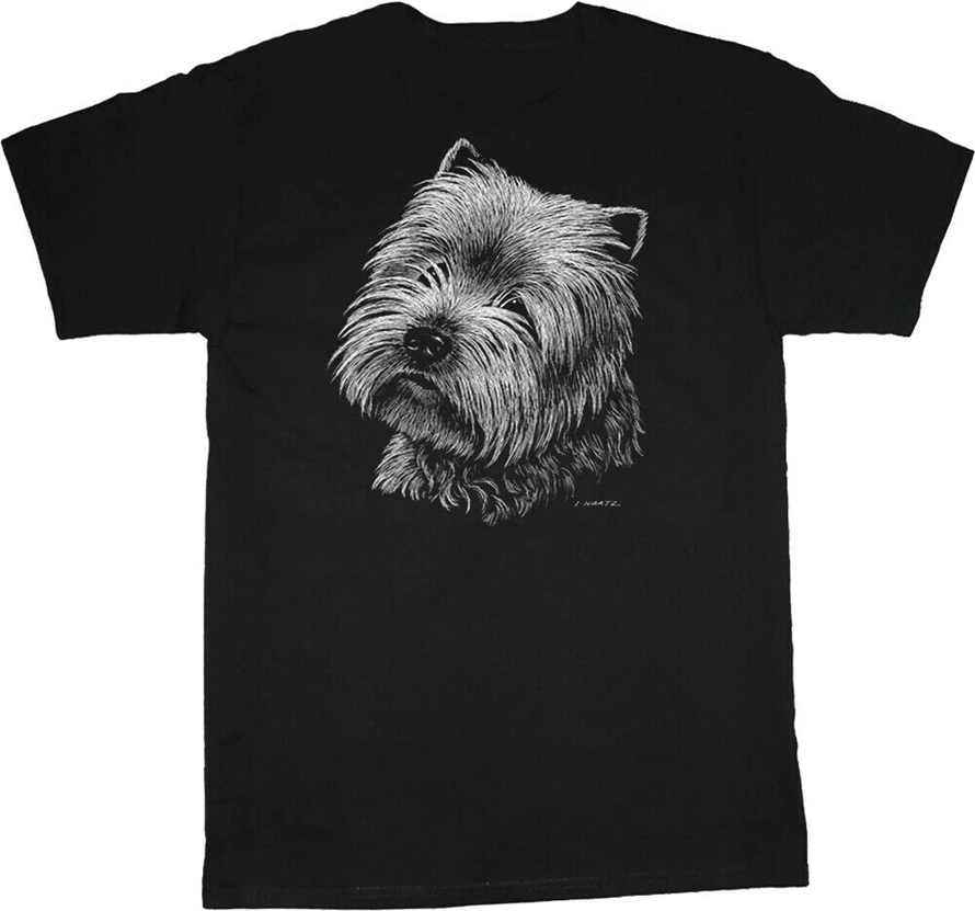 Белый высокогорный футболка с фотографией терьера собака порода Westie Face Tee