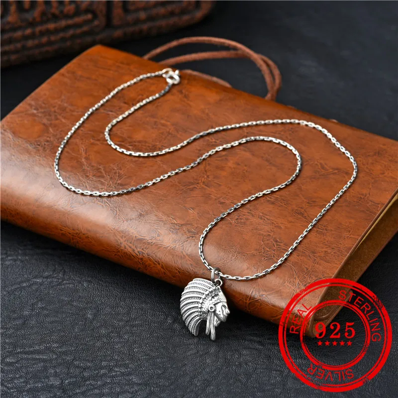 Корейская версия 100% стерлингового серебра 925 ожерелье индийский кулон с