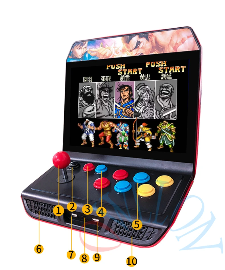 Powkiddy новая A10 12 дюймов HD экран 4 Гб Ретро игровая консоль с коромыслом аркадная ностальгическая боевая игра поддержка подключение к телевизору
