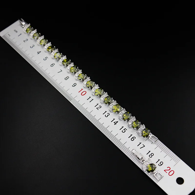 Фабричный магазин серебряных бижутерных украшений с оливковым цирконом для женщин лучшего качества, много цветов в наличии, подарок на день рождения. S17.