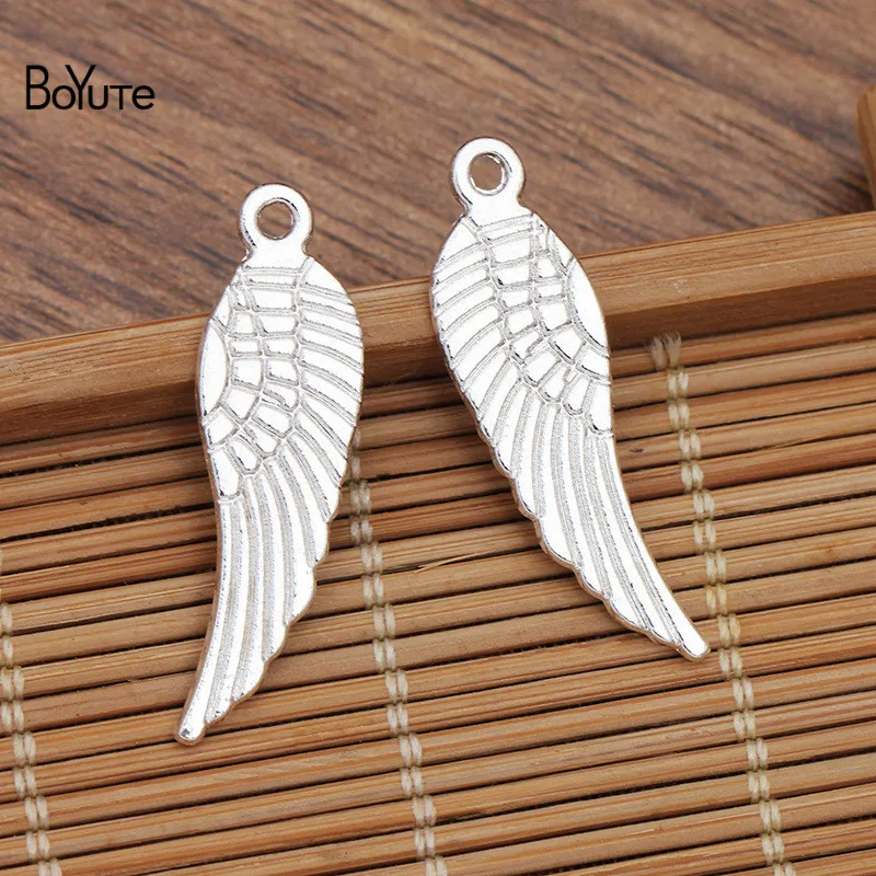 

BoYuTe Wholesale (100 Pieces/Lot) Metal Alloy 30*9MM Wing Charms Pendant DIY Hand Made Jewelry Accessories