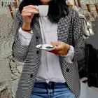 Женский клетчатый Блейзер ZANZEA, модный офисный блейзер с карманами и пуговицами, 5XL, 2020