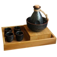 japanese ceramic sake cup pot set vintage bottle liquor flagon hip flask wine set with tray wedding gifts botellas drinkware
