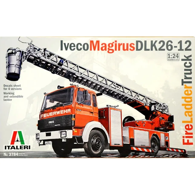 

1/24 ITALERI Plastic Assembled Car Model Toy MAGIRUS DLK 26-12 Fire Truck #3784
