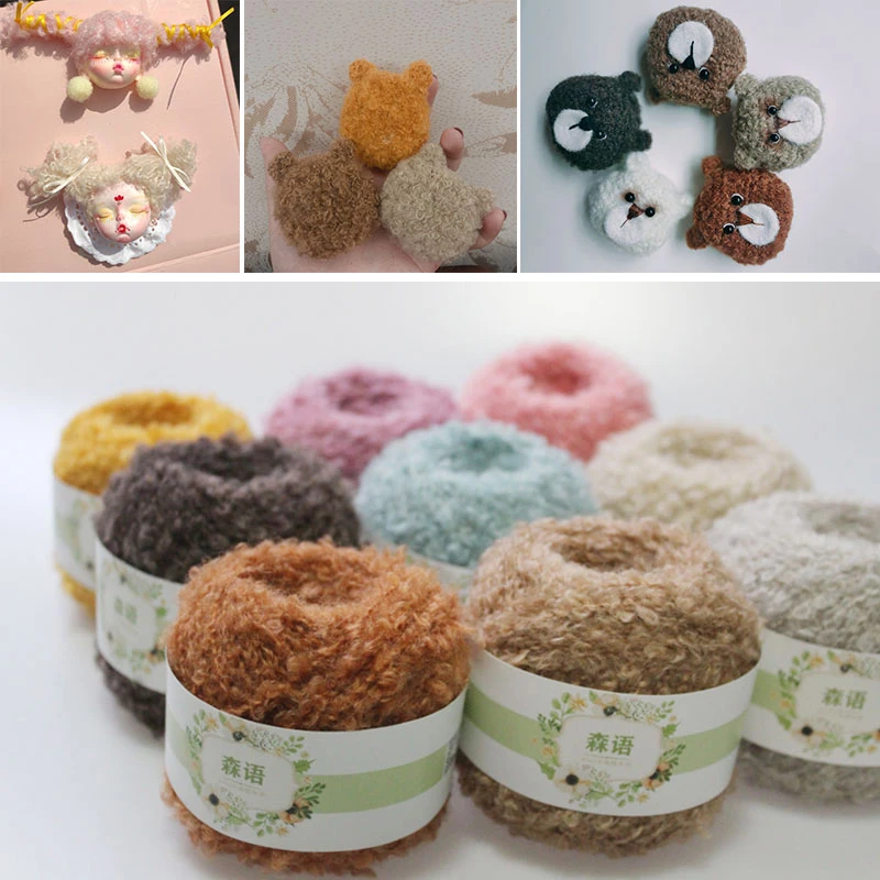 

40g/ball Creative Wool Thread Circle Thread Crocheted Doll Country Doll DIY Hand-knitted Plush Dolls Hair