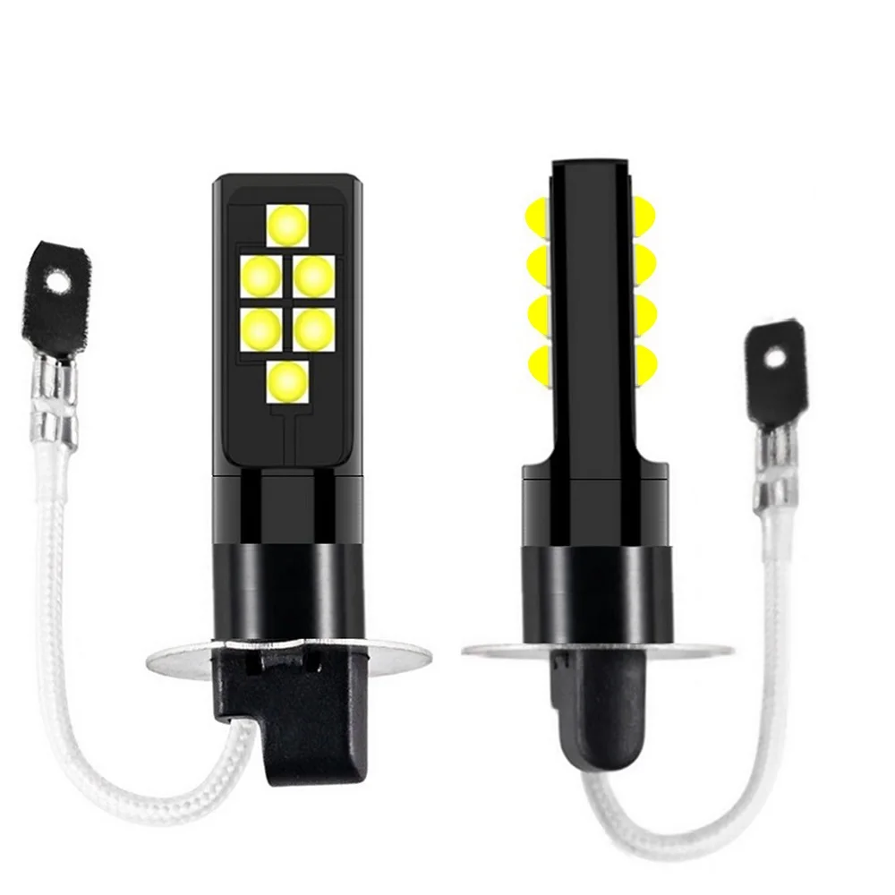 

2PCS H3 High Quality 1200LM 3535 LED Car Front Foglamps Anti Fog Bulbs Auto Anti Fog Lamp Driving Light 6000K White 3000K Yellow