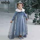 2021 Новое платье с длинными рукавами зимние костюм детские Вечерние платья костюм принцессы Хэллоуин одежда для косплея; Vestido