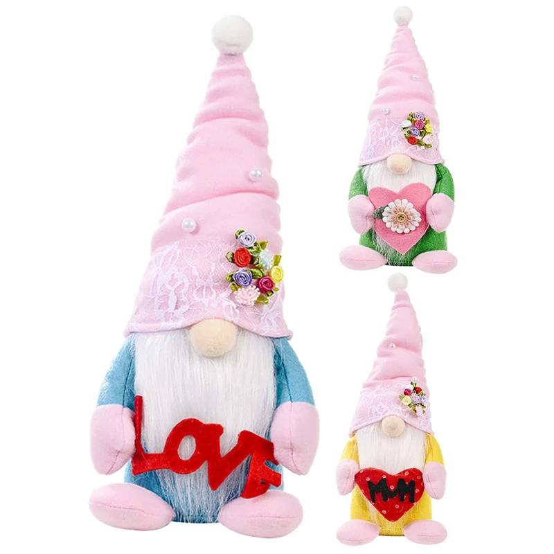 

Mother's Day Gnomes Faceless Doll Decorative Spring Flowers Dwarf Gnome Gift Home Desktop Decoration Ornaments