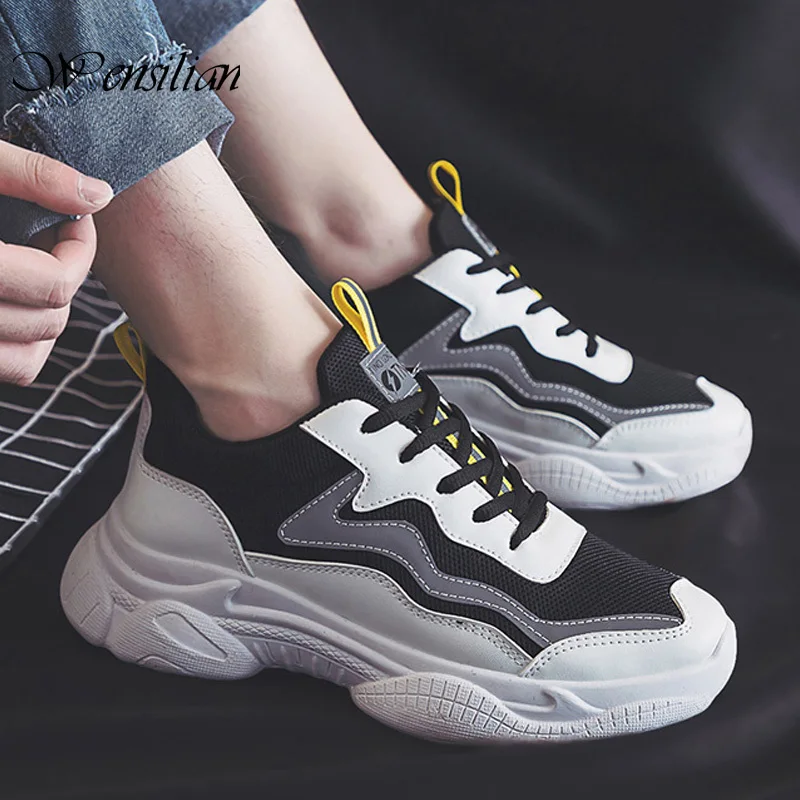 Кроссовки женские на шнуровке массивные светоотражающие Вулканизированная