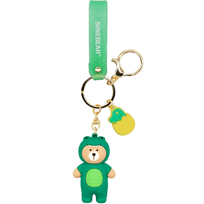 

Free Shipping 2021 New Genuine Authorized Bear Cartoon Keychain Creative Exquisite Key Chain School Bag Decoration Couple Gift
