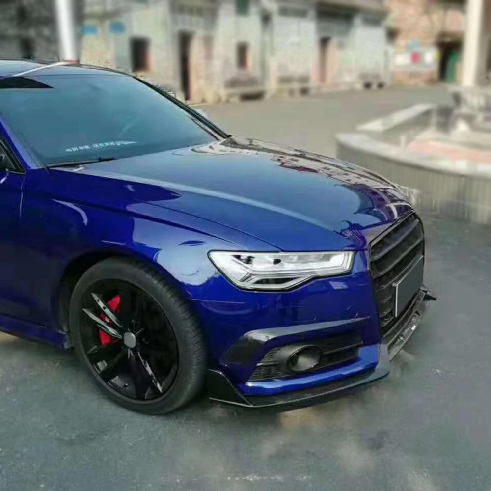 Передний бампер для Audi A6 Sline S6 Sedan 2016-2019 разделители губ из углеродного волокна |