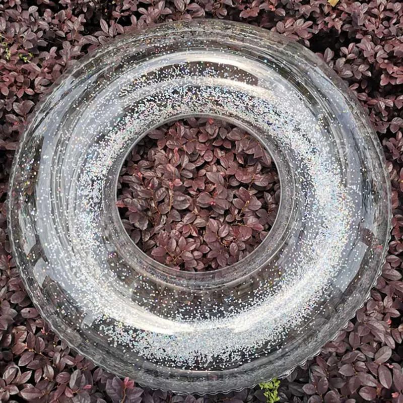 Прозрачное надувное кольцо для плавания с блестками Круглый Круг из ПВХ летние