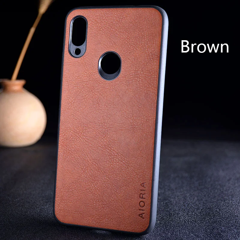 Brown Для xiaomi redmi note 7 8 pro Чехол funda роскошный кожаный винтажный кожа с рисунком Litchi capa чехол для xiaomi redmi note 7 - Цвет: Brown
