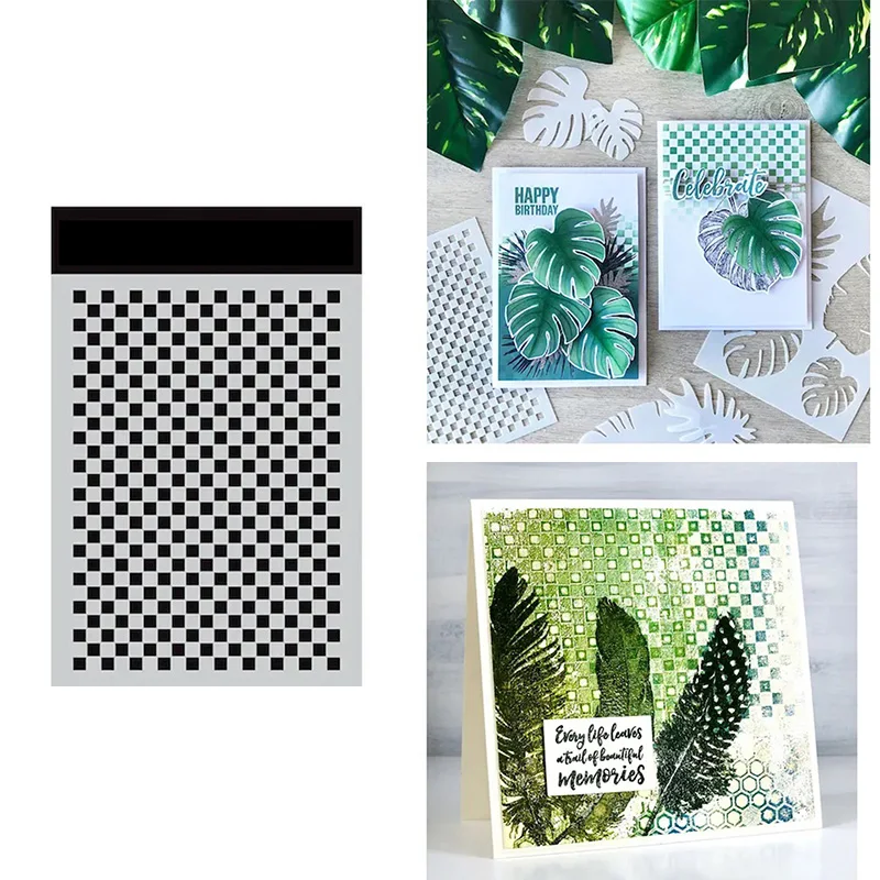 

Small Stencil Checkered for DIY Scrapbooking Album Make Paper Card Embossing New Die Cut Stamp DIY Greeting 2021 NEW Arrive