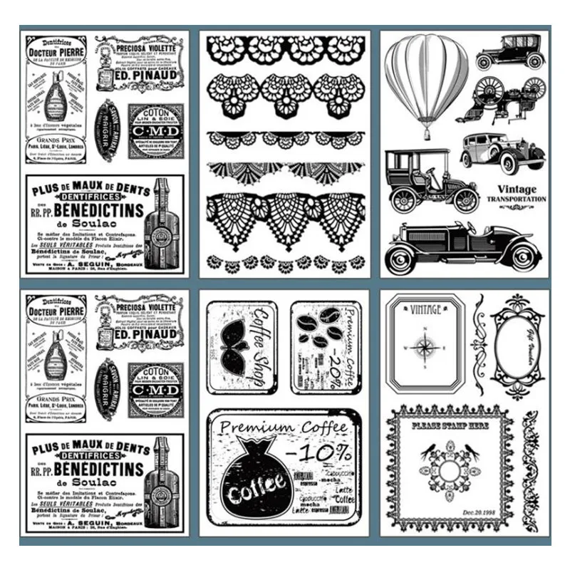 Карточки-украшения для альбомов кружевная рамка силиконовые прозрачные штампы