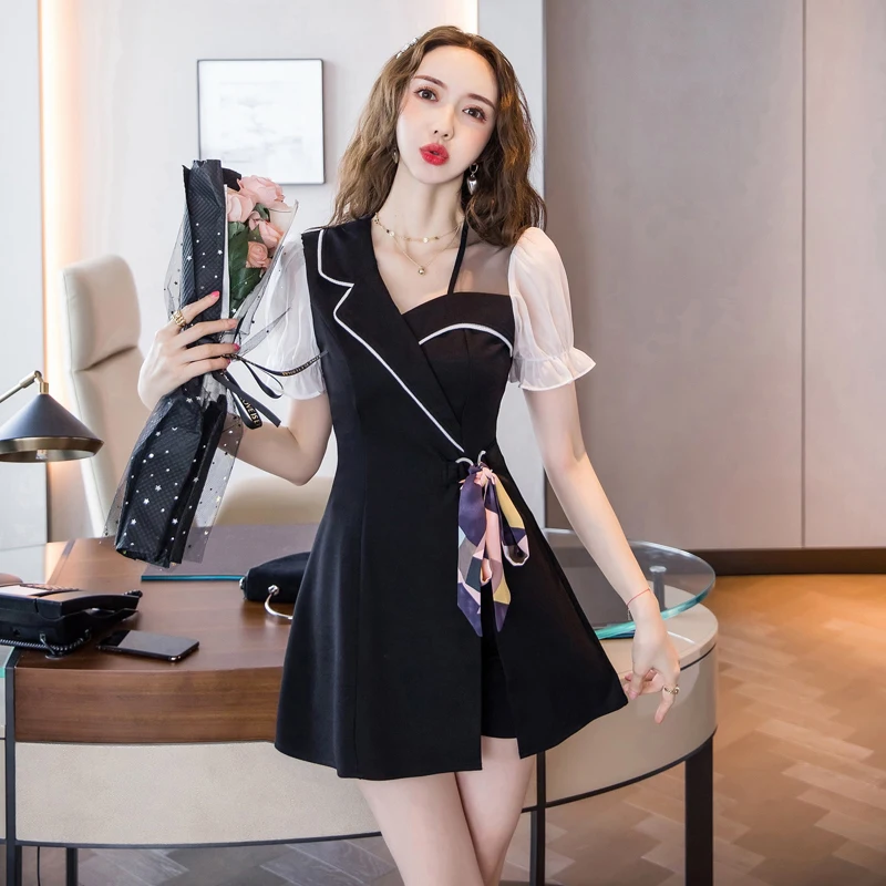 

Make the summer new fashion temperament show thin suit two-piece outfit