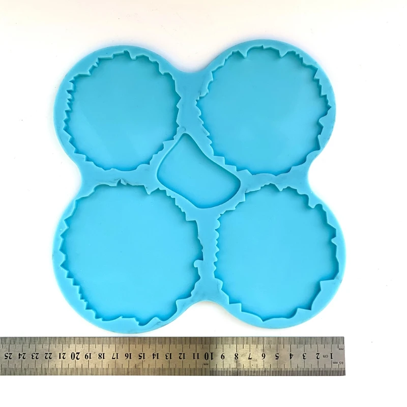 

X7AF Irregular Round Coaster Epoxy Resin Mold Cup Mat Casting Silicone Mould DIY Crafts Home Decoration Making Tools