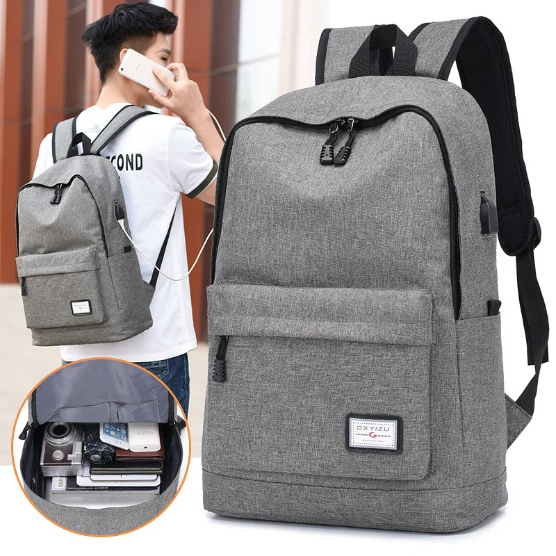 

Сумка на плечо для мужчин и женщин, школьный ранец в студенческом стиле, уличная дорожная сумка с USB-зарядкой для компьютера