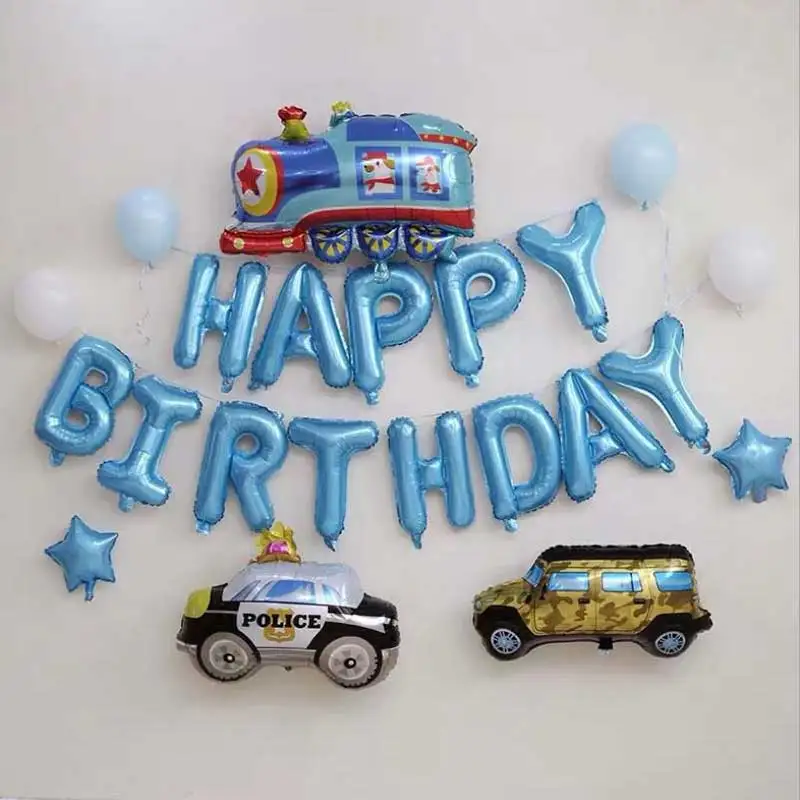 

Children Birthday Cartoon Car Theme Party Decoration Combination Suit Balloons Helium Latex Baby Shower Birthday Party Kid Toys