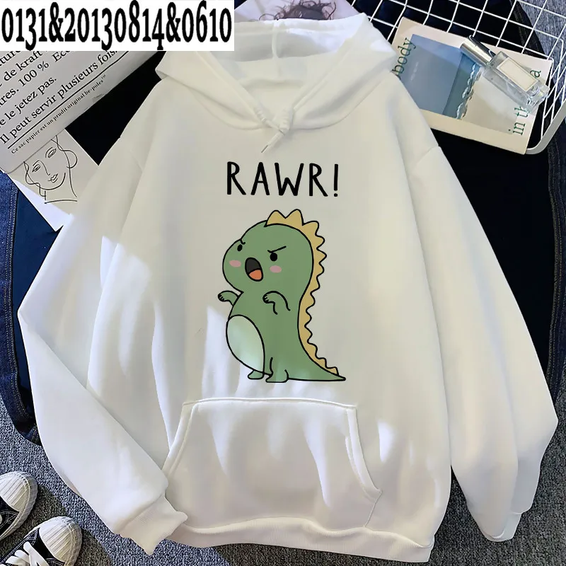 

Милый аниме толстовка с капюшоном Kawaii Dinosaur Harajuku Ullzang Женский смешной мультяшный эстетический Свитшот уличная одежда для женщин в стиле 90-х