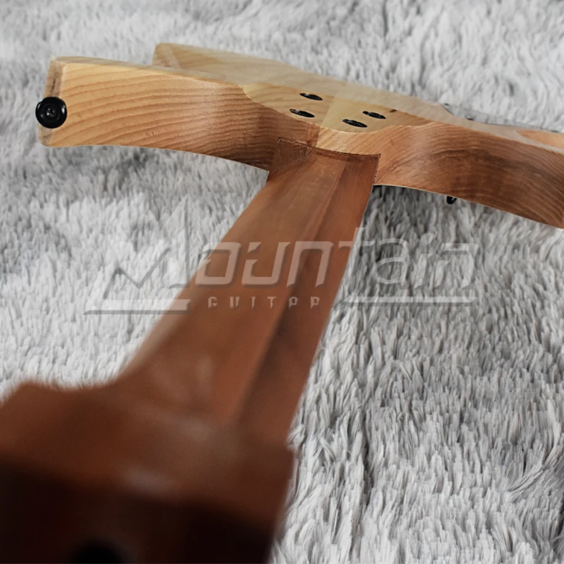 Горная безголовая гитара fanned fret 25,5-25 'пепельный корпус Пламя клен Топ жареный кленовый гриф fret