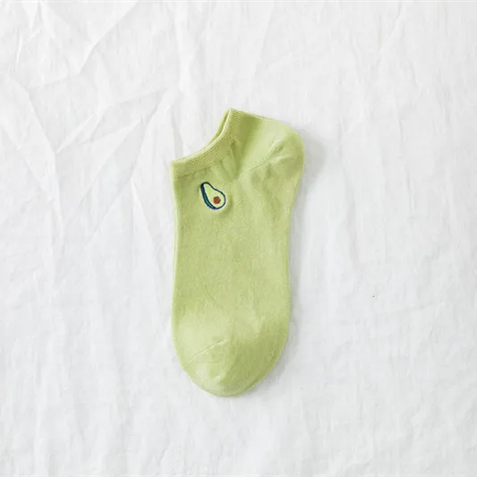

2021 Spring and Summer New Avocado Socks Women Short Tube Shallow Mouth Ladies Boat Socks Cartoon Pattern Ins Tide Socks Socks