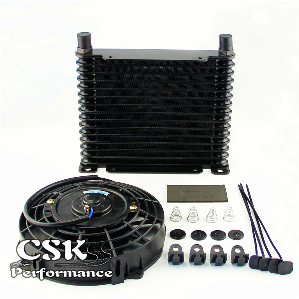 AN10 32 мм алюминиевый 17 Ряд двигателя/трансмиссия гоночный масляный радиатор + 7