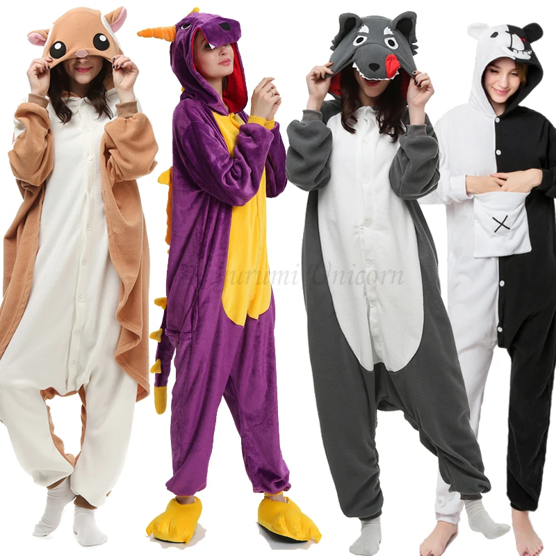 Кигуруми в виде животных для взрослых единорог медведь кот Акула комбинезон