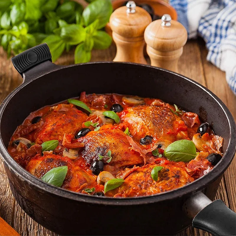 

6 Pcs Silicone Hot Handler Holder Cover Heat Resistant Pot Handle Sleeve Handle Holer 4 Pcs Assist Handle Holder 2Pcs