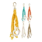 Брелки в стиле бохо макраме с деревянными бусинами и ракушками, аксессуары ручной работы, брелок для ключей