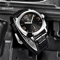 benyar design fashion simple top brand men automatic mechanical watches high quality waterproof leather watch relogio masculino