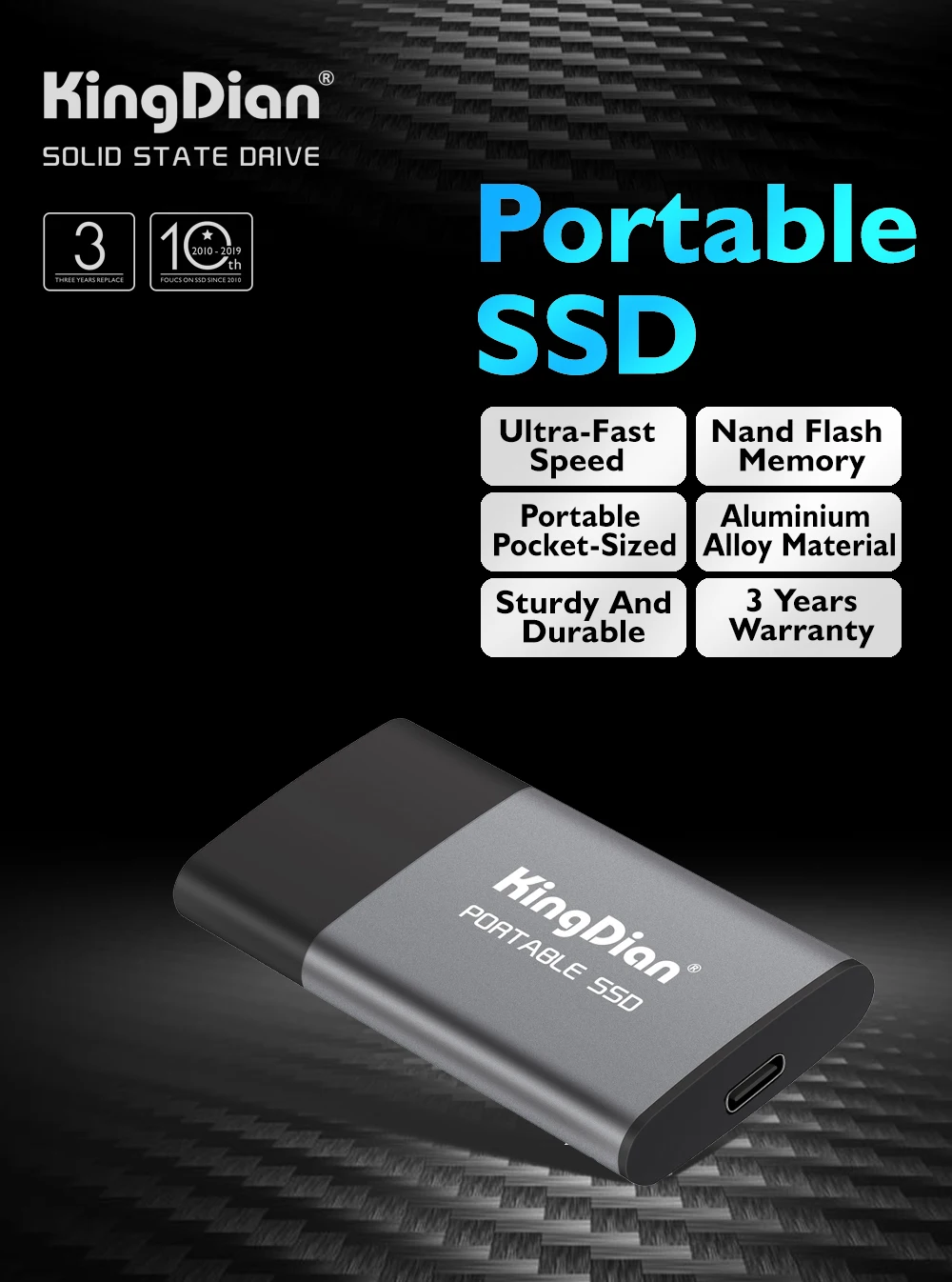 KingDian внешний жесткий диск SSD 1 ТБ 500gb 250gb 120gb Портативный SSD 1,8 ''USB3.0 P10 внешний твердотельный диск для хранения данных для ноутбука