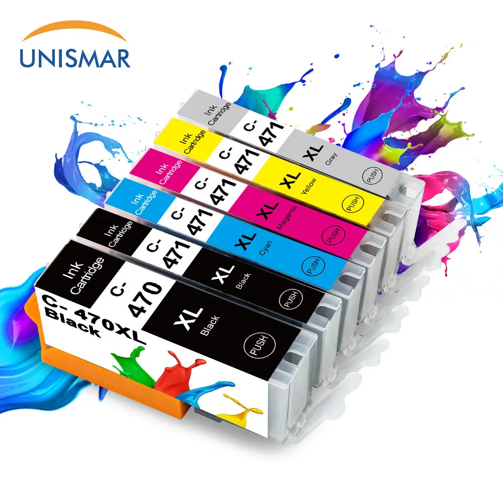 

Unismar 6PK PGI-470 CLI-471 for Canon Ink Cartridge PGI 470XL CLI 471 Replace for PIXMA MG5740 MG6840 MG7740 TS5040 TS6040 Print
