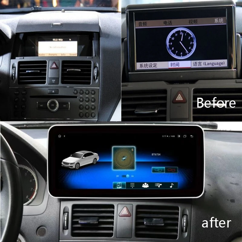 구매 GeHang Qualcomm 차량용 라디오 2 Din Android 11 6 + 128G 스테레오 수신기 Bluetooth Carplay 무선 메르세데스 벤츠 C W204 S204 W250