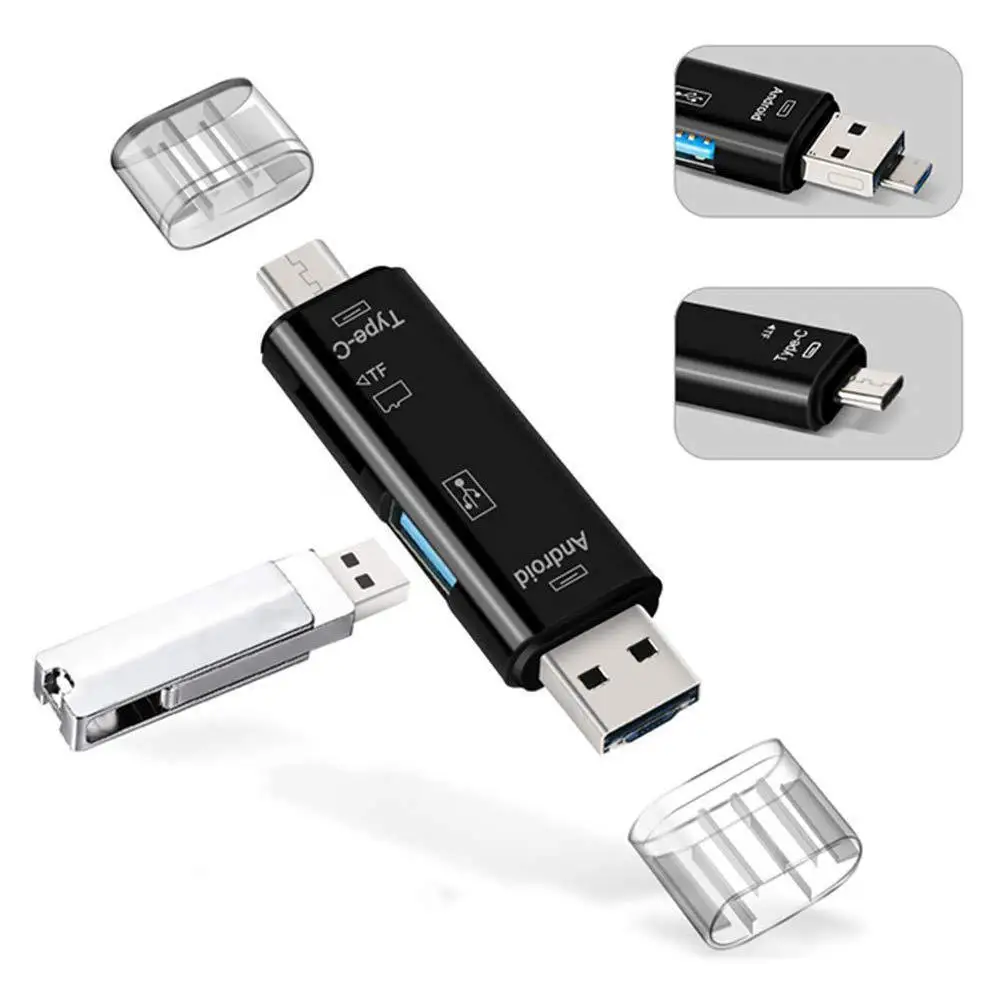 

Type C & Micro USB OTG Card Adapter 3 In 1 USB-C Reader Macbook TF Read PC Plug Flash Phone For Mobile Stick K3V1