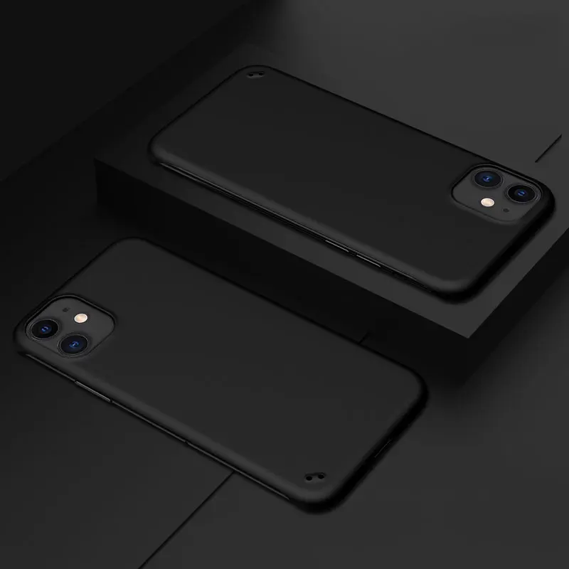 

Ultra thin Case for iPhone 12 Mini Cover with Metal ring Anti-knock No border Cases for iPhone 12 Pro Max 11 pro max Back Cover