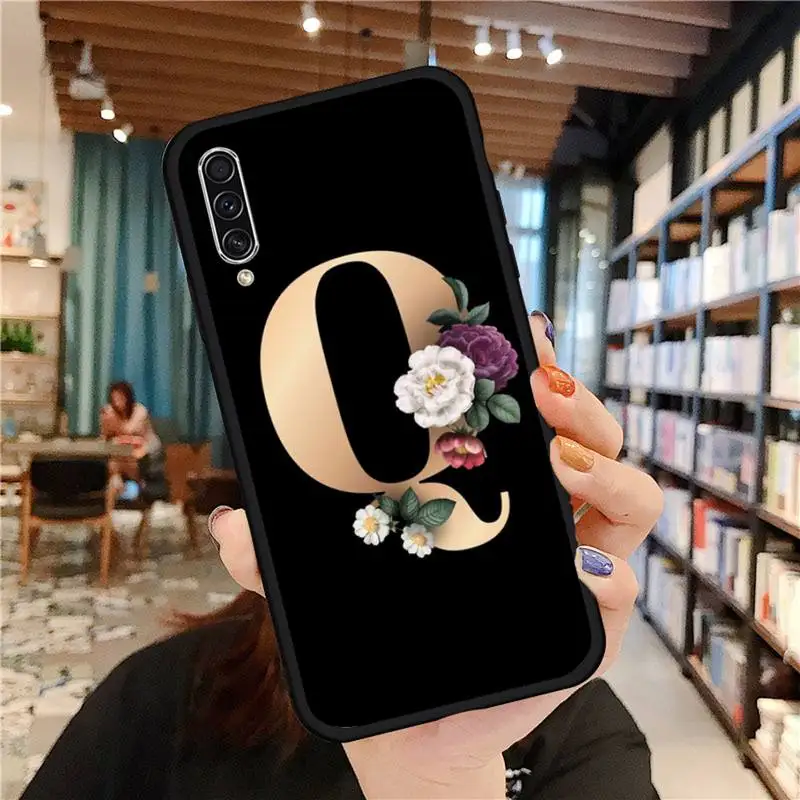 

Fashion Custom name Letter flower Phone Case For Samsung Galaxy A 3 6 7 8 10 21 01 11 31 91 10S 20S 30S 50S PLUS