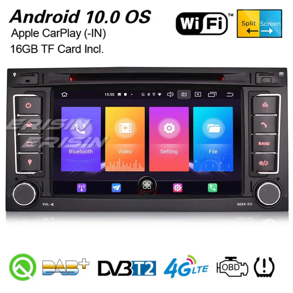 Erisin 2756 3 UI Android 10 0 DAB + Satnav WiFi CarPlay автомобильный стерео TPMS GPS Bluetooth DVR Canbus DVB T для VW Touareg