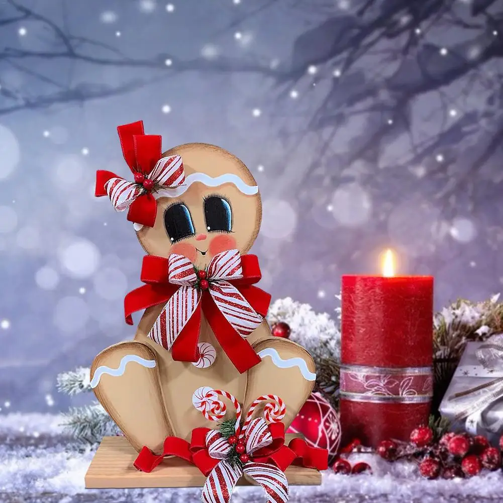 

Рождественские декоративные этикетки, этикетки в виде Санты, имбиря, искусственного имбиря, настольные украшения, деревянные настольные ук...