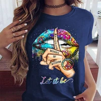 umeko plus size s 5xl graphic y2k clothes round neck t shirt women summer short sleeve casual lips print letter harajuku tee top