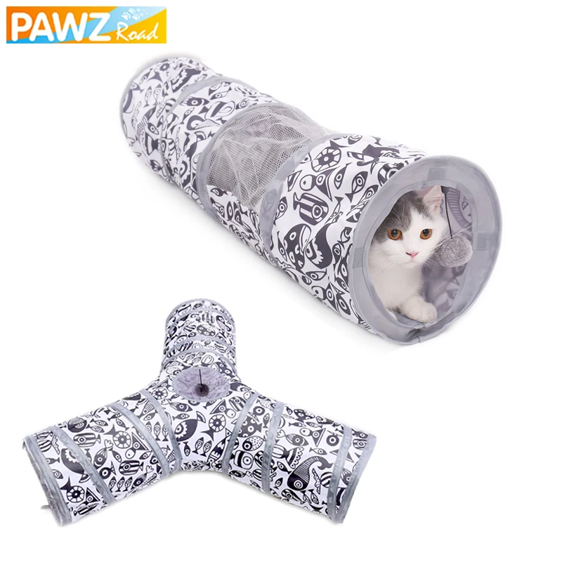 Тоннель для домашних животных игрушка с игральным мячом кошек котят забавные