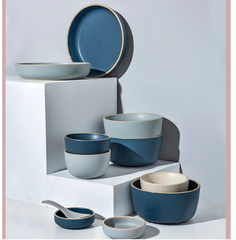 1 шт. Kinglang Morandi креативная Бытовая керамическая миска тарелка столовая миска для десерта миска для супа миска для риса 4 цвета