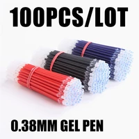 100piecelot 0 38mm gel pen refill ink refill full syringe student office study supplies strongly sticky silicone double energy